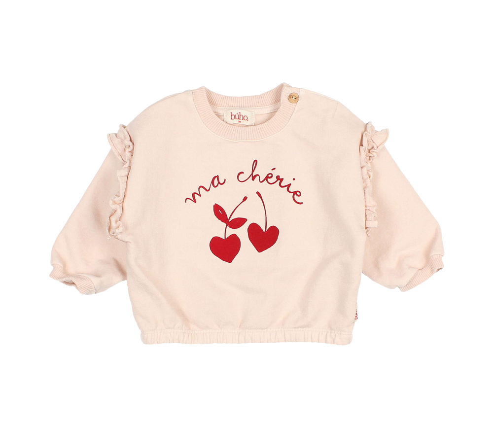 Buho Barcelona - Sweatshirt Baby "Chérie", creme, Baumwolle