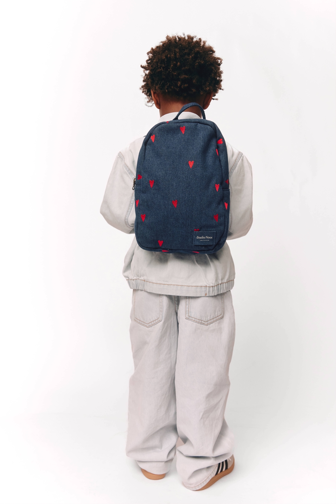 Studio Noos - Rucksack Mini "Dark Denim" Red Hearts – Bild 2