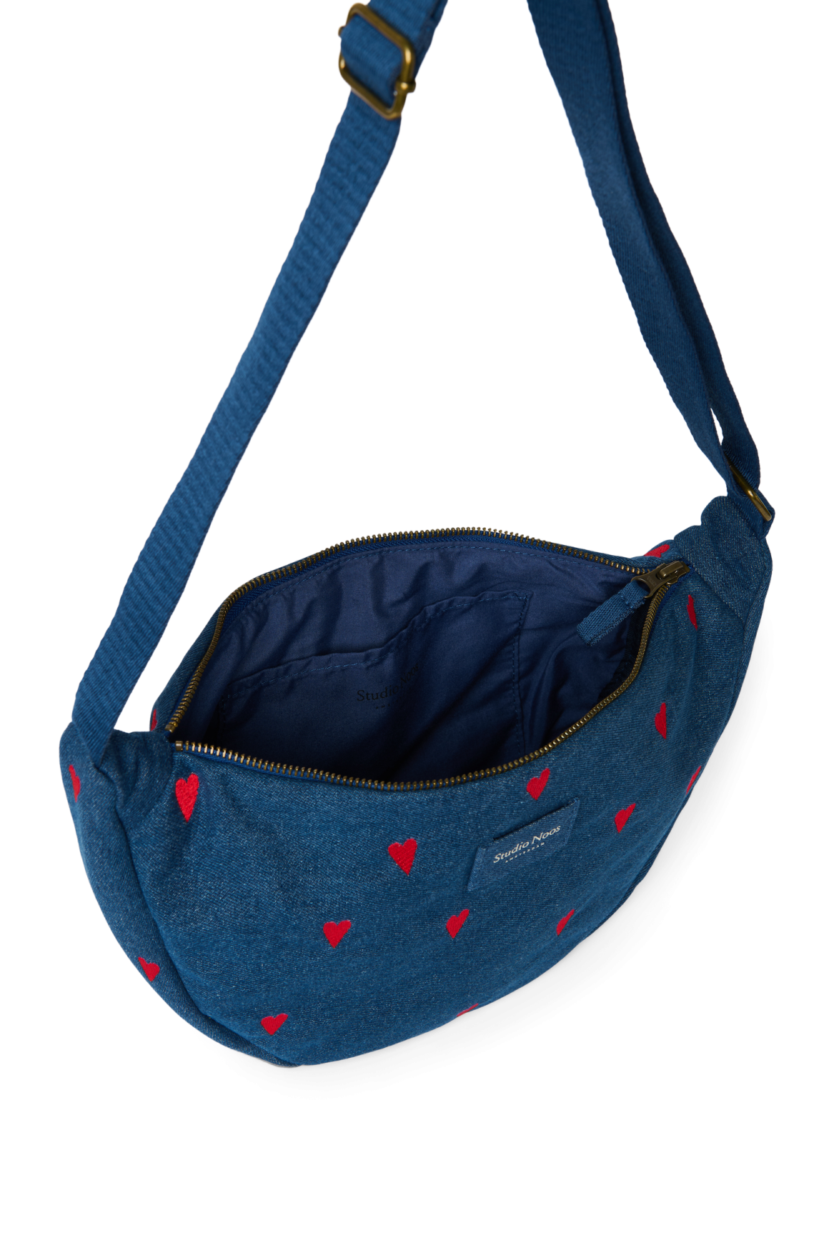 Studio Noos - Bauchtasche Fanny Pack "Dark Denim" Red Hearts – Bild 6