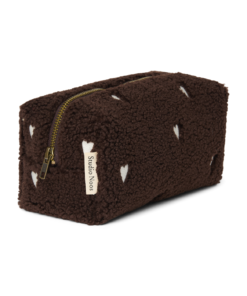 Studio Noos - Pouch "Teddy Chocolate" White Hearts – Bild 2