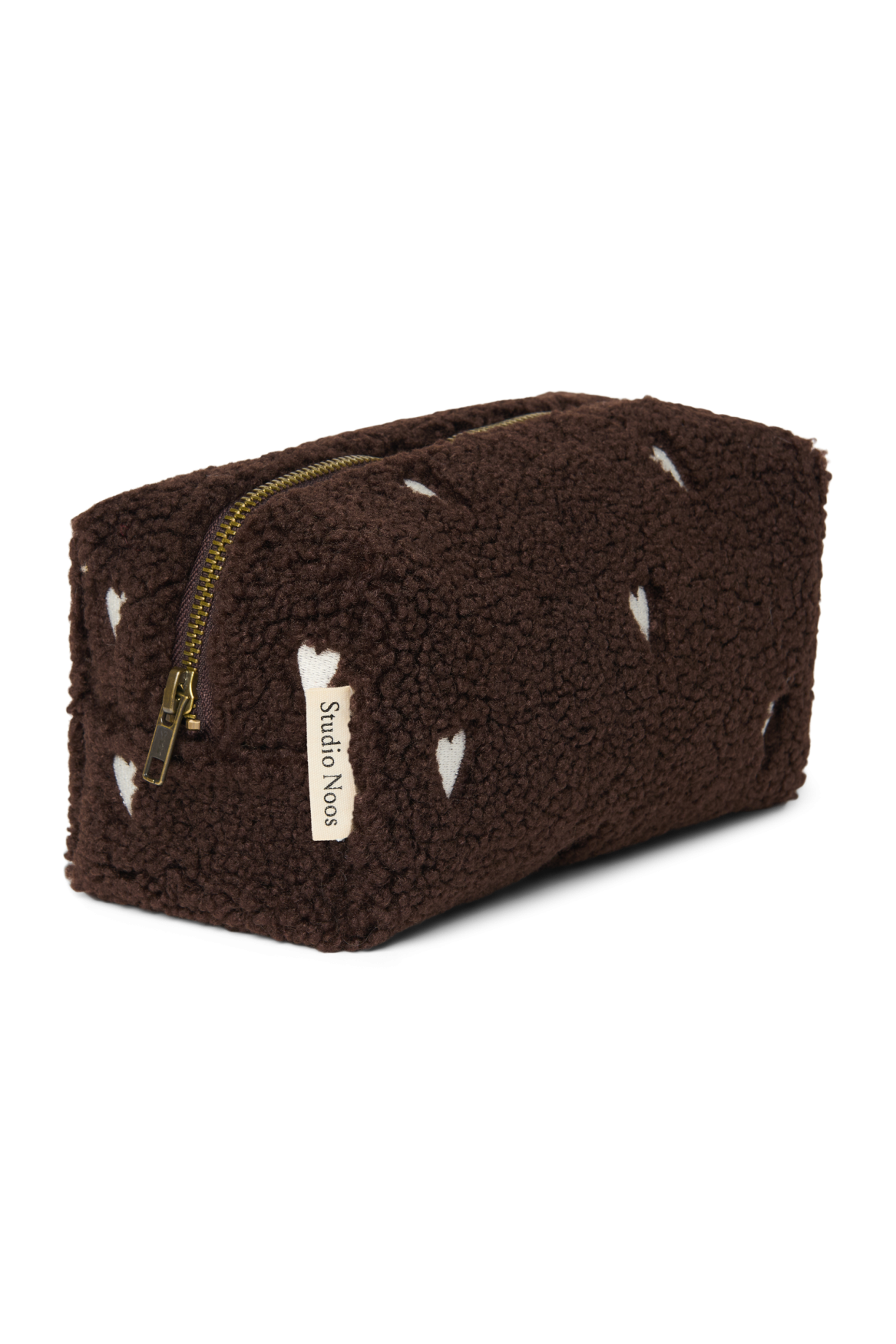 Studio Noos - Pouch "Teddy Chocolate" White Hearts – Bild 2