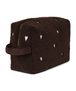 Studio Noos - Kosmetiktasche "Teddy Chocolate" White Hearts – Bild 2