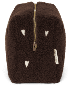 Studio Noos - Kosmetiktasche "Teddy Chocolate" White Hearts – Bild 3