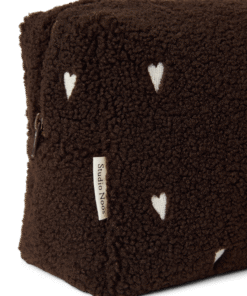 Studio Noos - Kosmetiktasche "Teddy Chocolate" White Hearts – Bild 5
