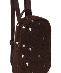 Studio Noos - Rucksack Mini "Teddy Chocolate" White Hearts – Bild 3