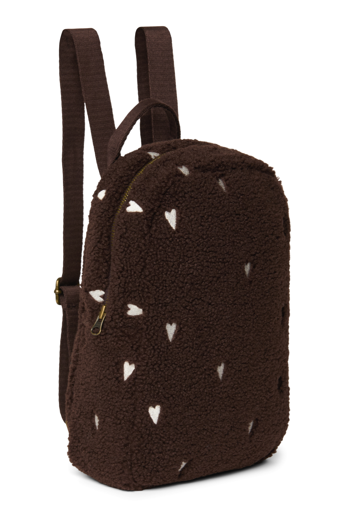 Studio Noos - Rucksack Mini "Teddy Chocolate" White Hearts – Bild 3