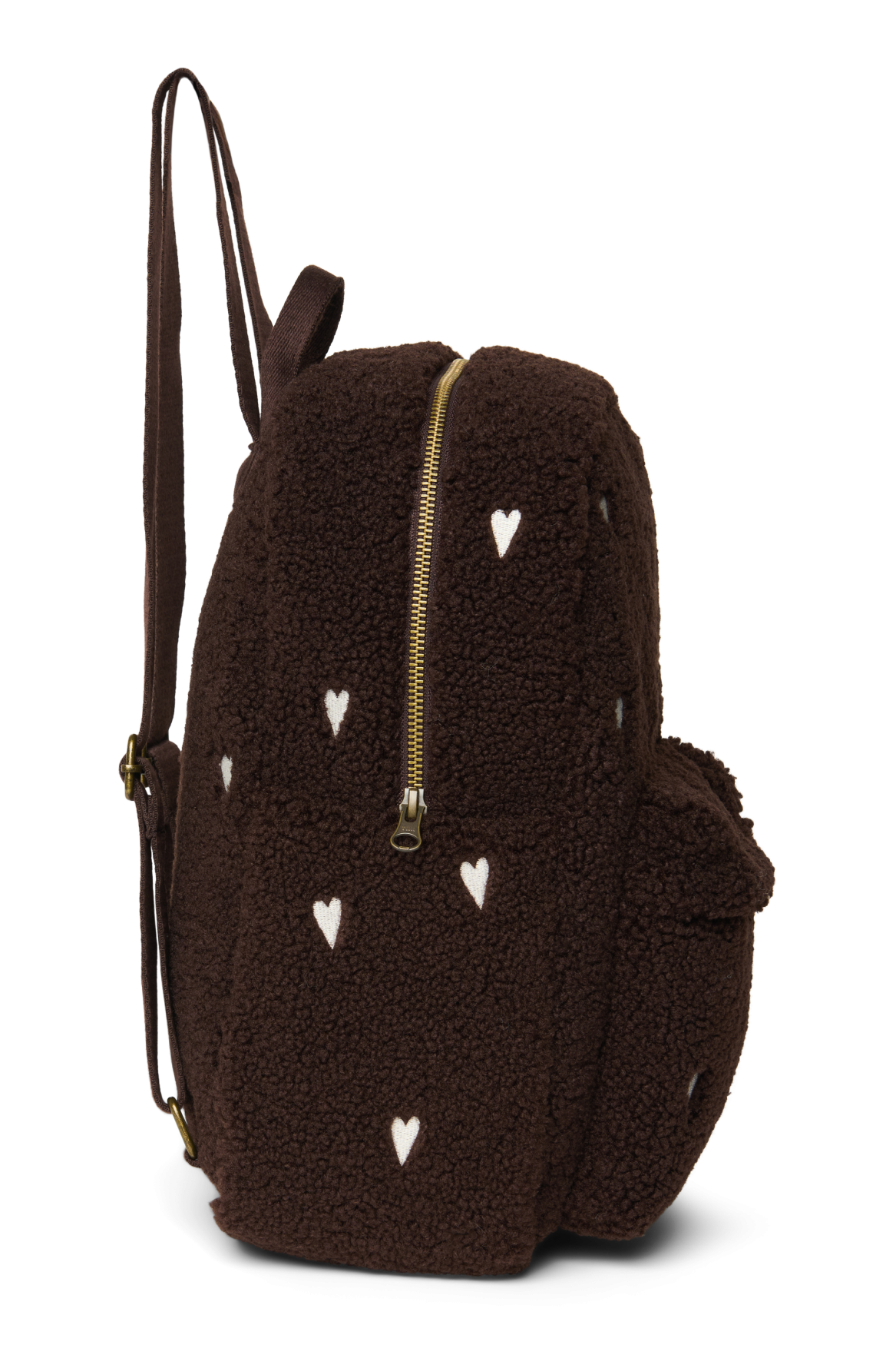 Studio Noos - Rucksack Midi "Teddy Chocolate" White Hearts – Bild 4