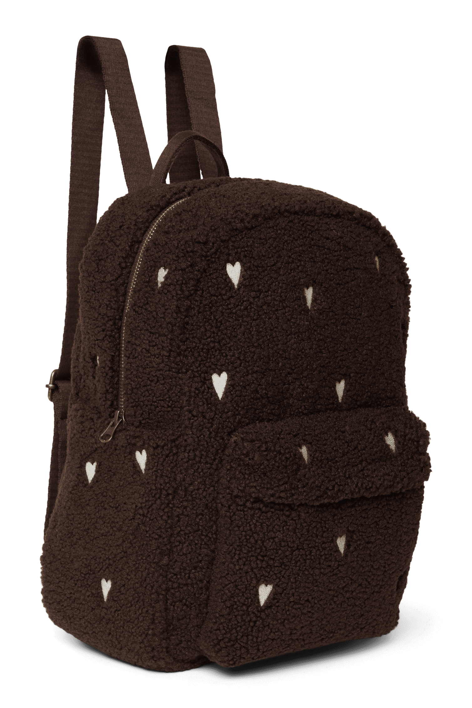 Studio Noos - Rucksack Midi "Teddy Chocolate" White Hearts – Bild 3