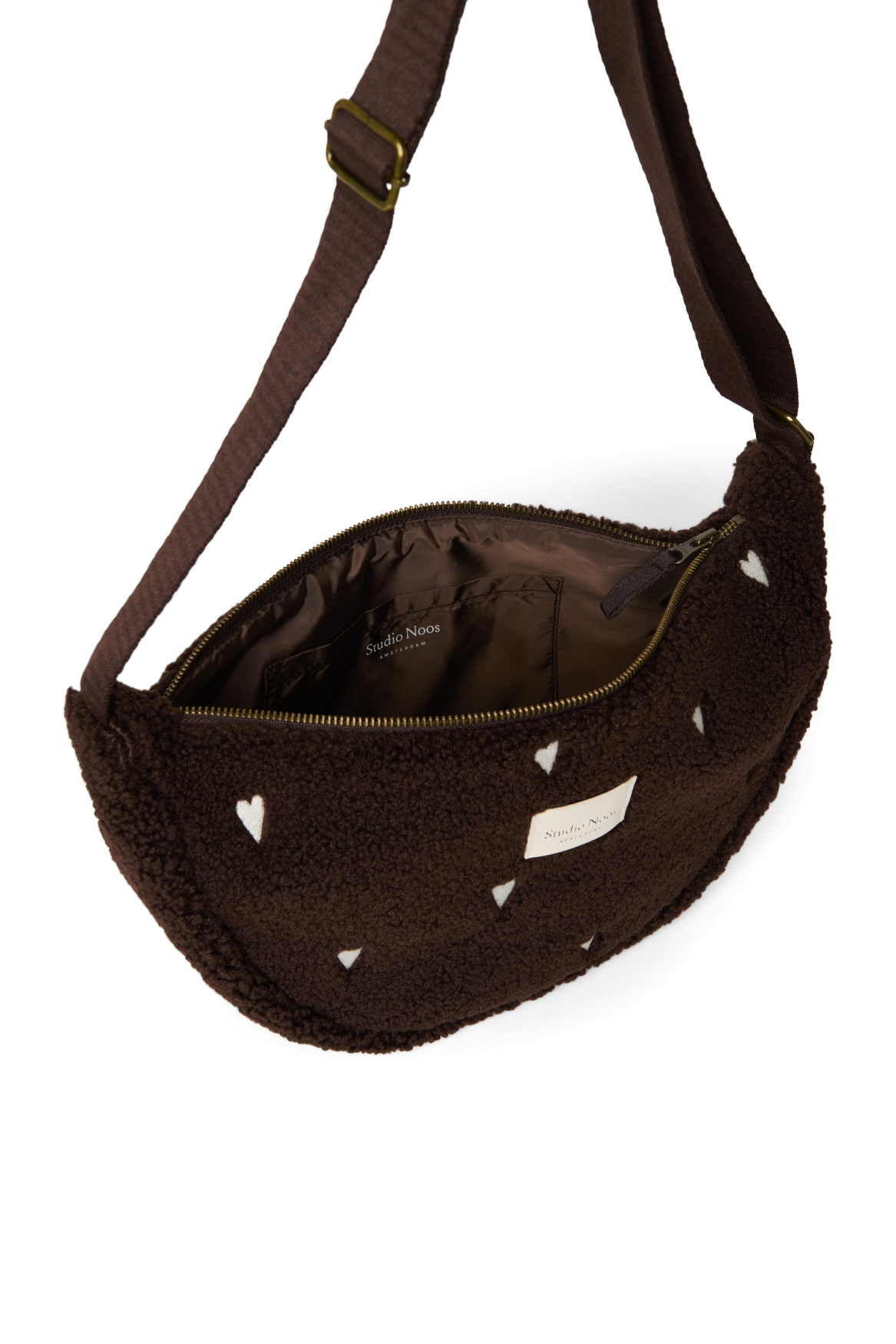 Studio Noos - Bauchtasche Fanny Pack "Dark Chocolate" White Hearts – Bild 2