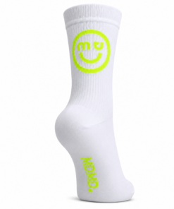 MY DAY MY DREAM - Socken "White neon yellow Smiley 3D", weiß, Baumwolle