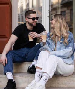 MY DAY MY DREAM - Socken "Coffee 2.0", weiß, Baumwolle – Bild 4