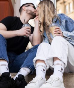MY DAY MY DREAM - Socken "Coffee 2.0", weiß, Baumwolle – Bild 2