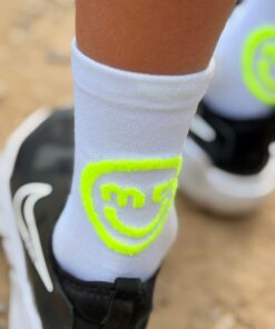 MY DAY MY DREAM - Socken "White neon yellow Smiley 3D", weiß, Baumwolle – Bild 3