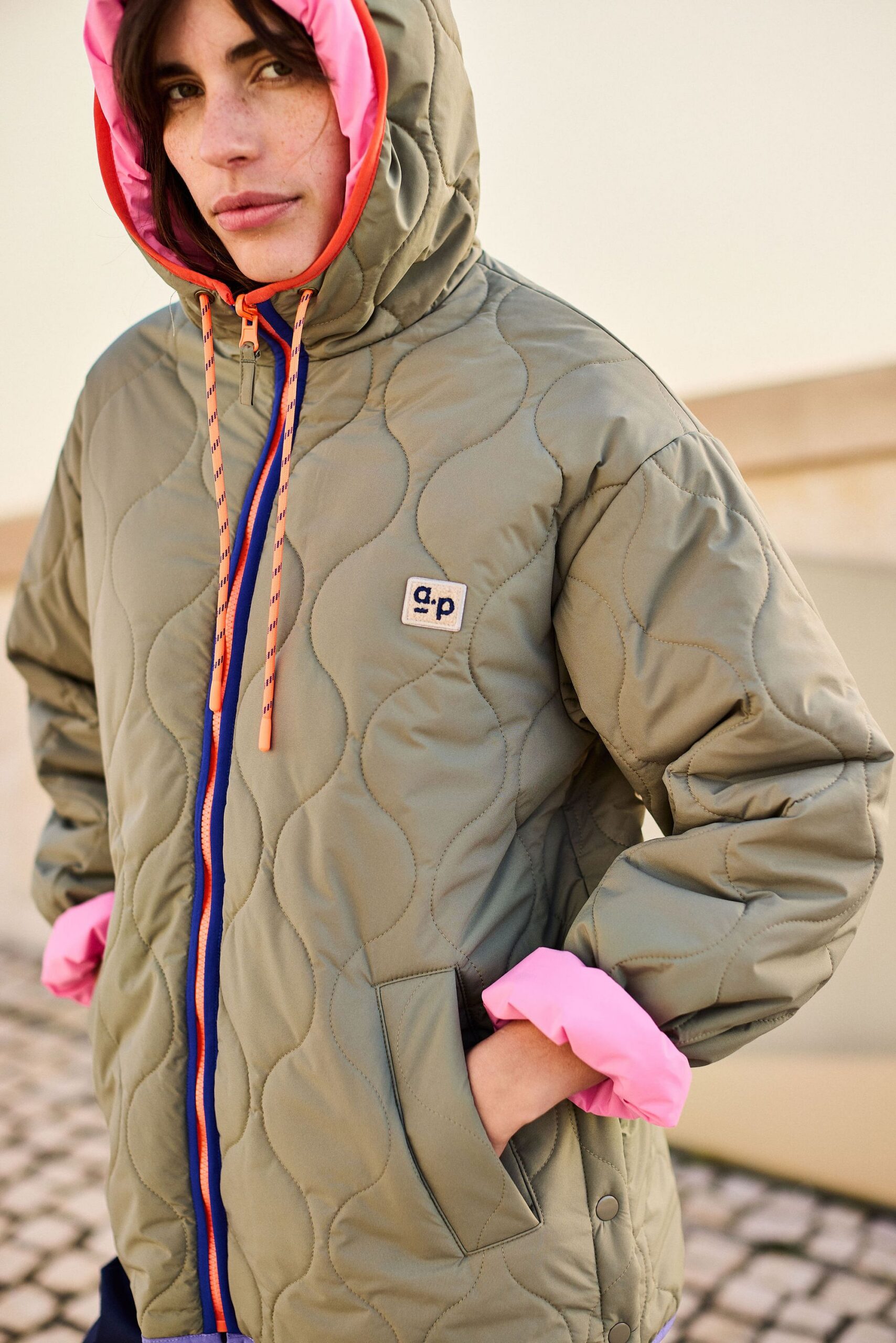 Arsène et les Pipelettes - Parka Women, wendbar, Khaki Pink – Bild 5