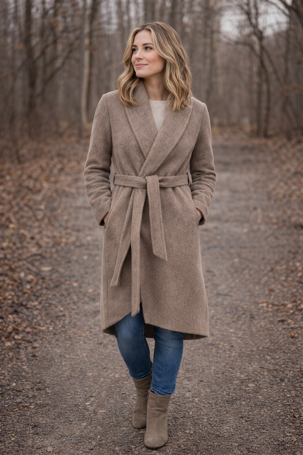 Alwero - Wollmantel Woman "DANIELLE", MOUSE - PreOrder