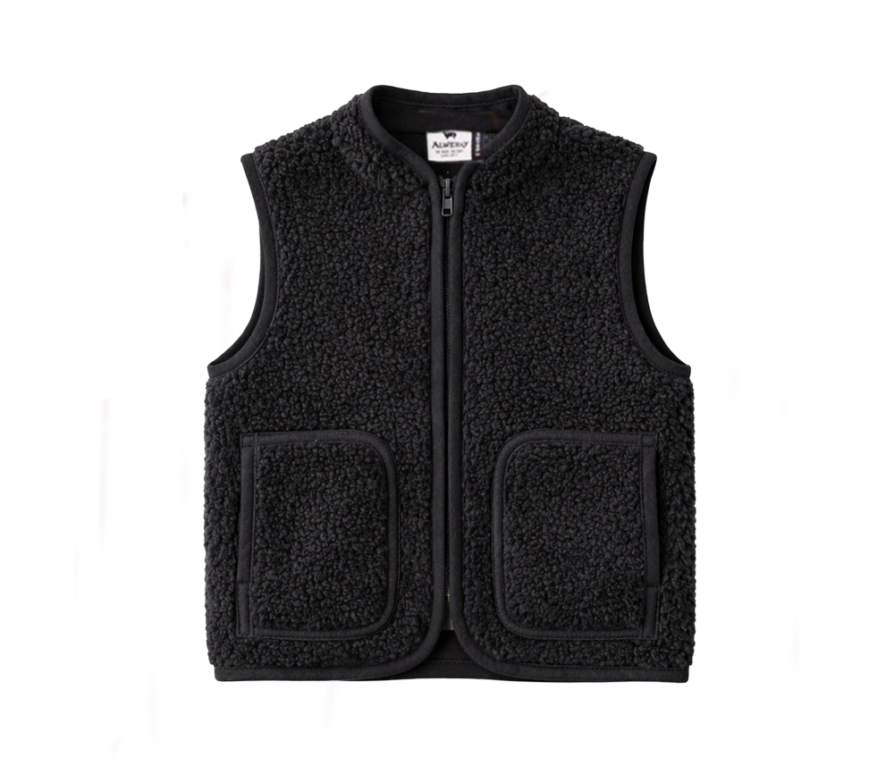 Alwero - Bodywarmer RUDI Junior, Dark Black, Biowolle ultra light