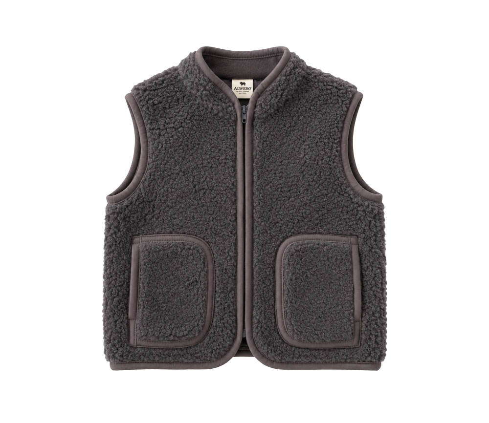 Alwero - Bodywarmer RUDI Junior, Anthrazit, Biowolle ultra light – Bild 7