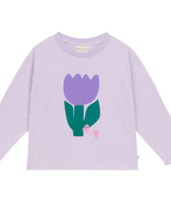 Arsene et les Pipelettes - Longsleeve, FLEUR, lila, Biobaumwolle, GOTS