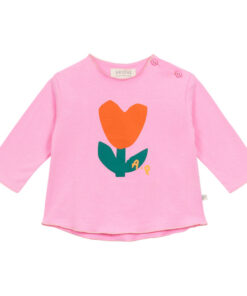 Arsene et les Pipelettes - Longsleeve Baby, FLEUR COEUR, pink, Biobaumwolle