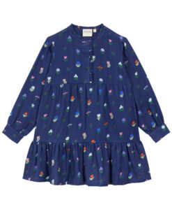 Arsene et les Pipelettes - Kleid, FLEURS, dunkelblau, Biobaumwolle, GOTS