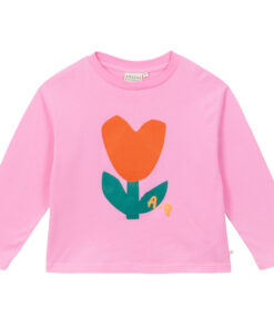 Arsene et les Pipelettes - Longsleeve, FLEUR COEUR, pink, Biobaumwolle, GOTS