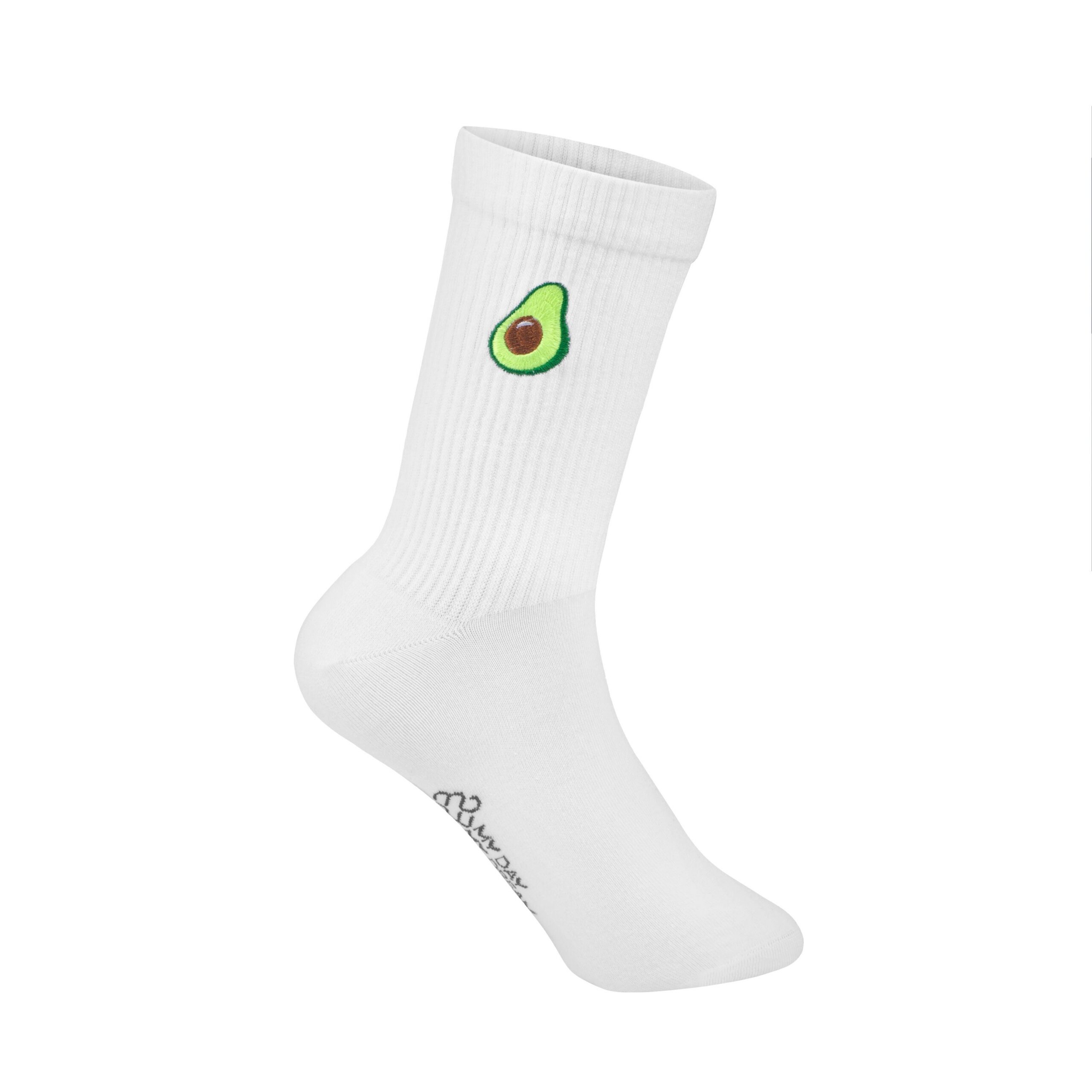 MY DAY MY DREAM - Socken "Avocado", weiß, Baumwolle