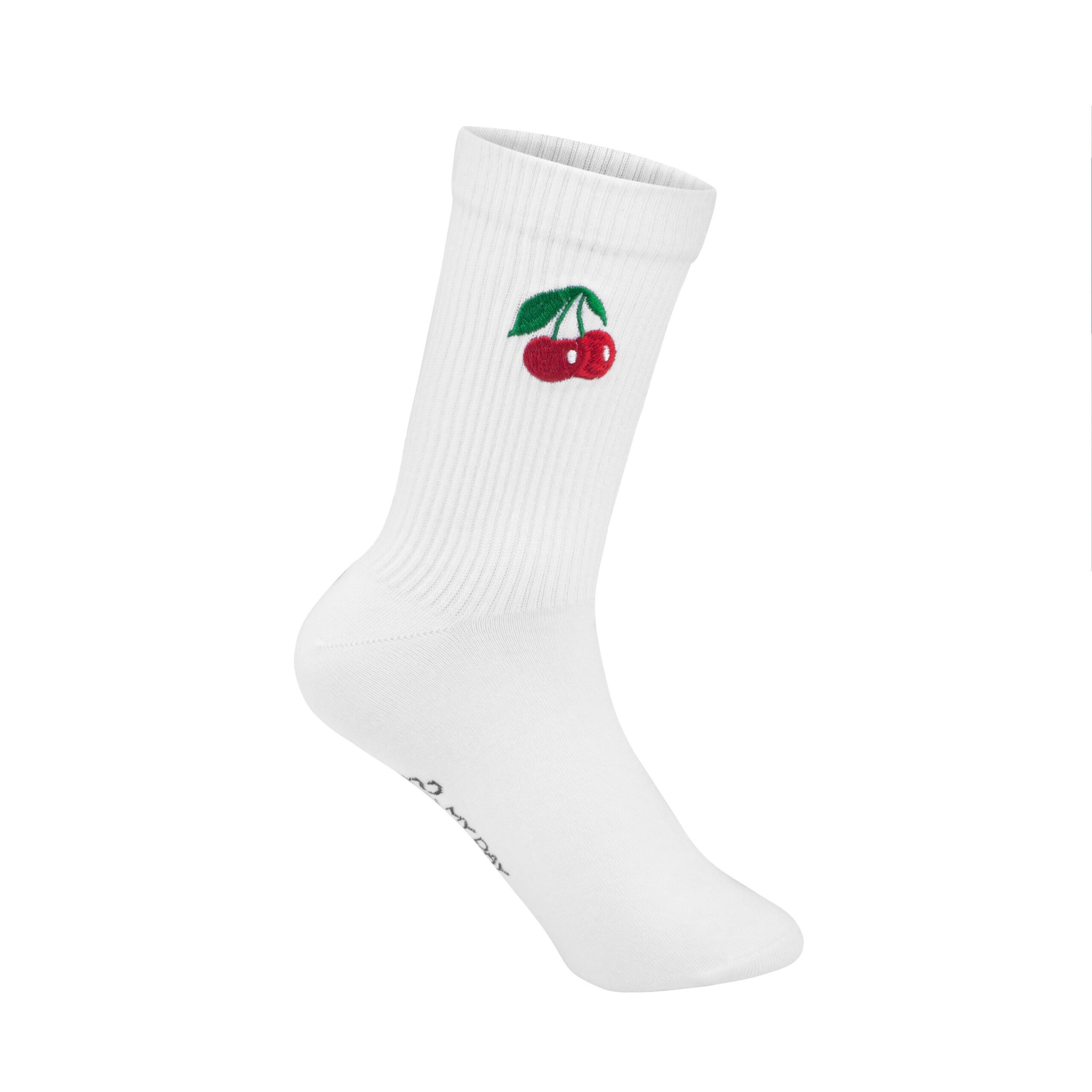 MY DAY MY DREAM - Socken "Cherry", weiß, Baumwolle
