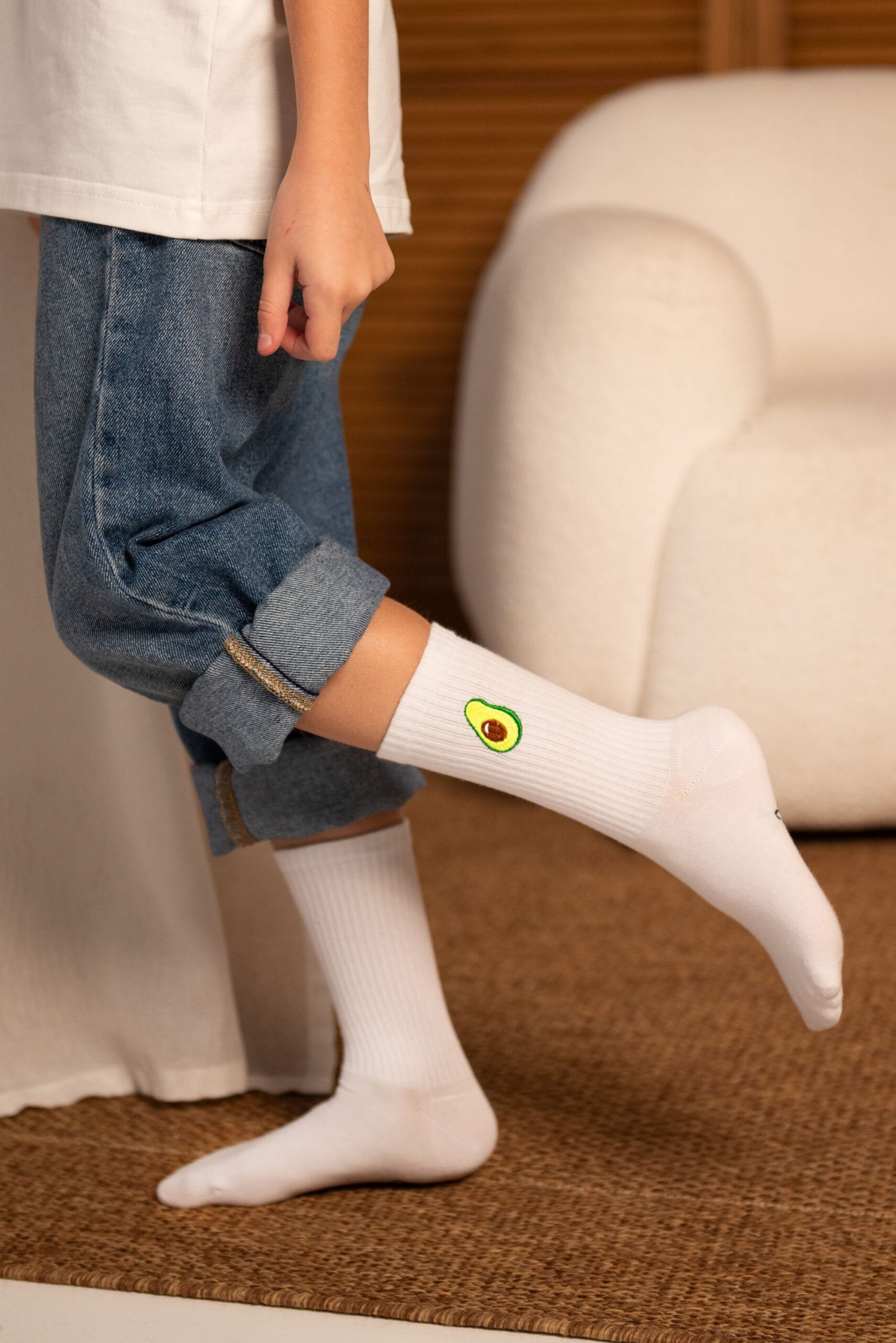 MY DAY MY DREAM - Socken "Avocado", weiß, Baumwolle – Bild 2