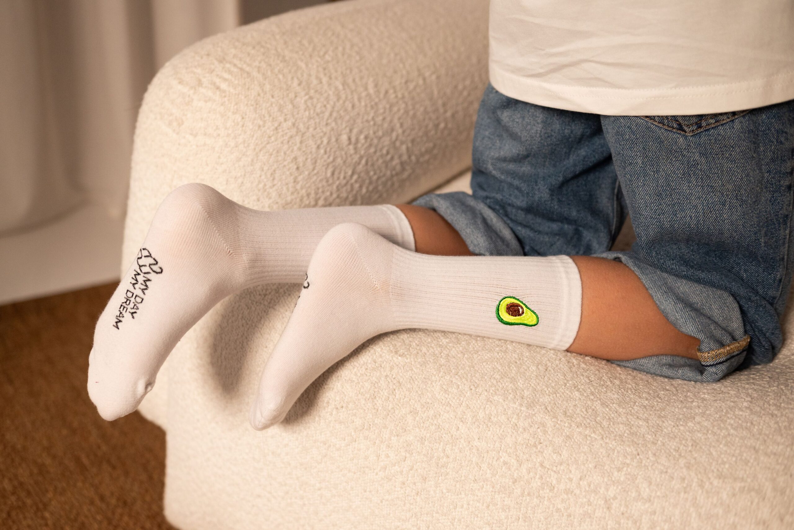 MY DAY MY DREAM - Socken "Avocado", weiß, Baumwolle – Bild 3
