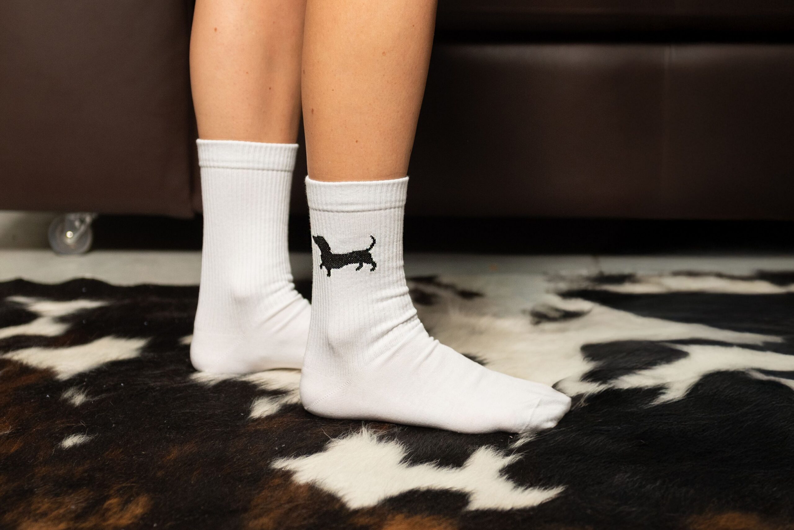 MY DAY MY DREAM - Socken "Dackel", weiß, Baumwolle – Bild 2