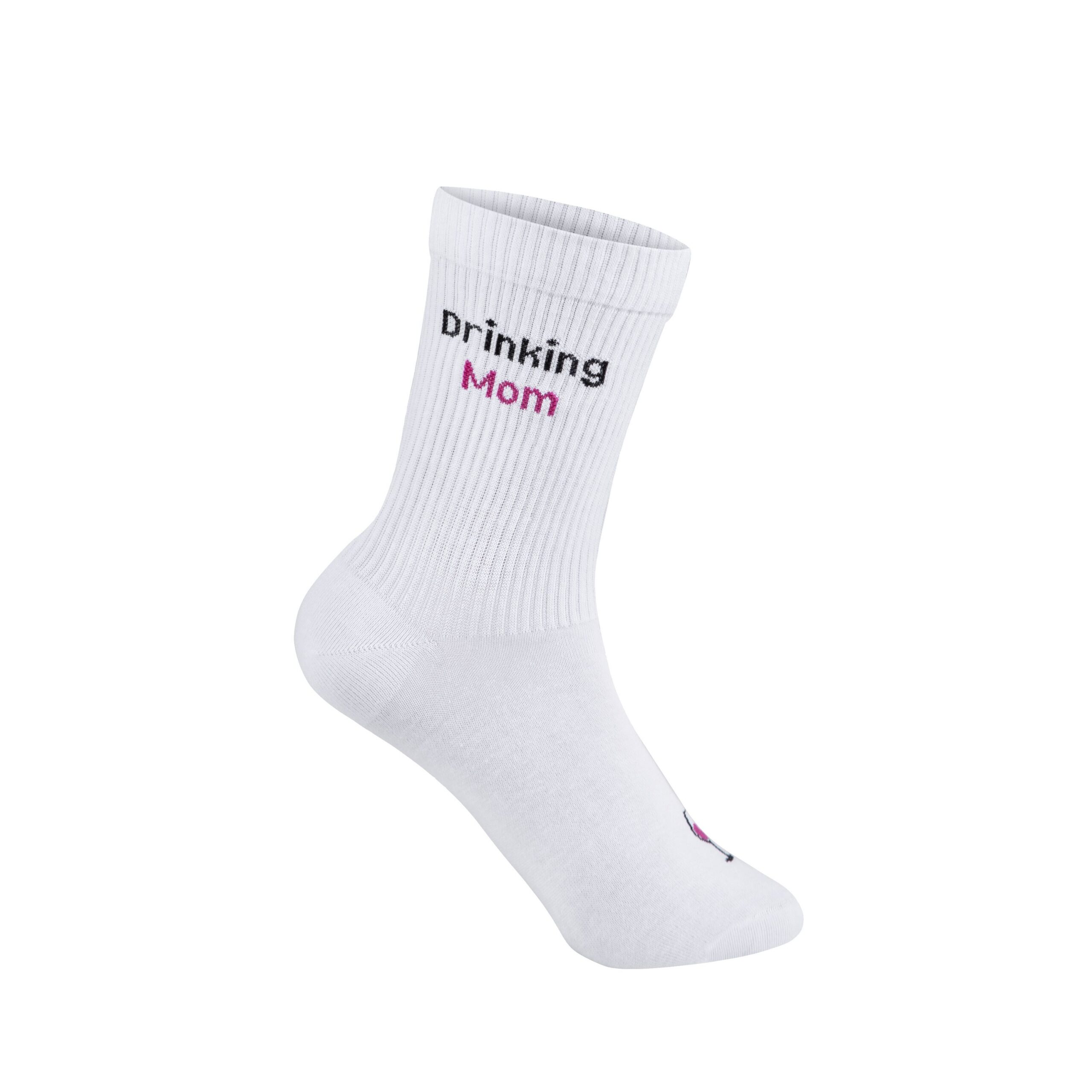 MY DAY MY DREAM - Socken "Drinking Mom", weiß, Baumwolle