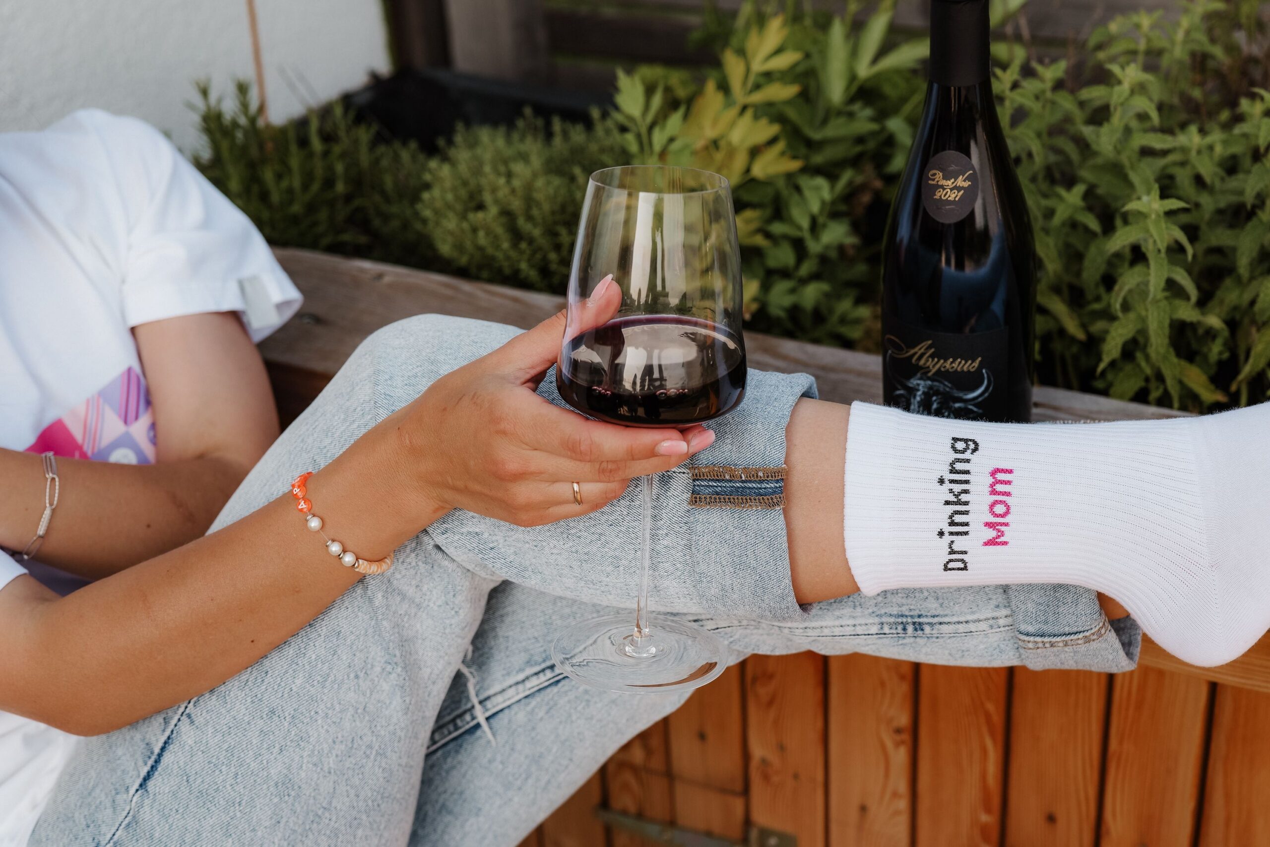 MY DAY MY DREAM - Socken "Drinking Mom", weiß, Baumwolle – Bild 4