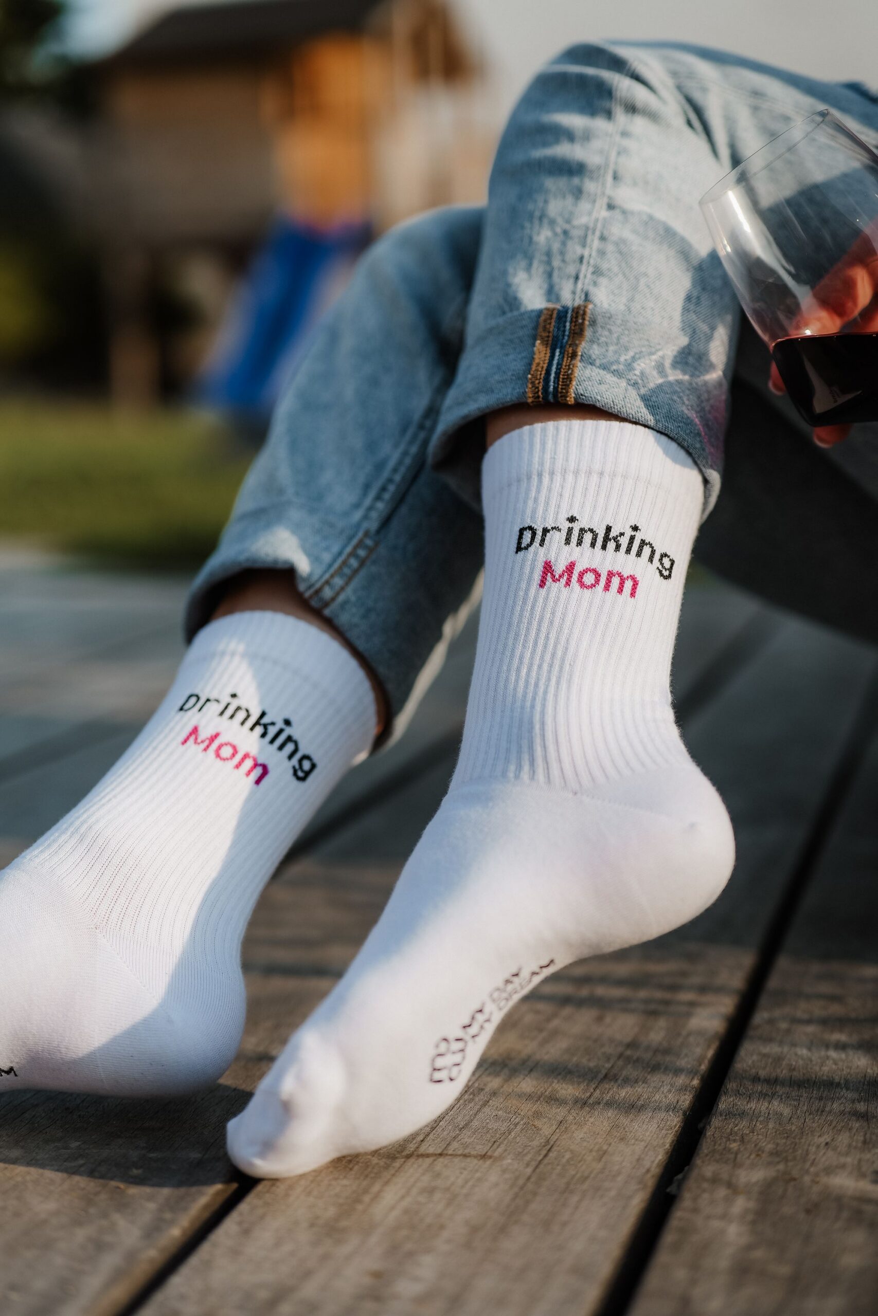 MY DAY MY DREAM - Socken "Drinking Mom", weiß, Baumwolle – Bild 2