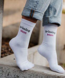 MY DAY MY DREAM - Socken "Drinking Mom", weiß, Baumwolle – Bild 3