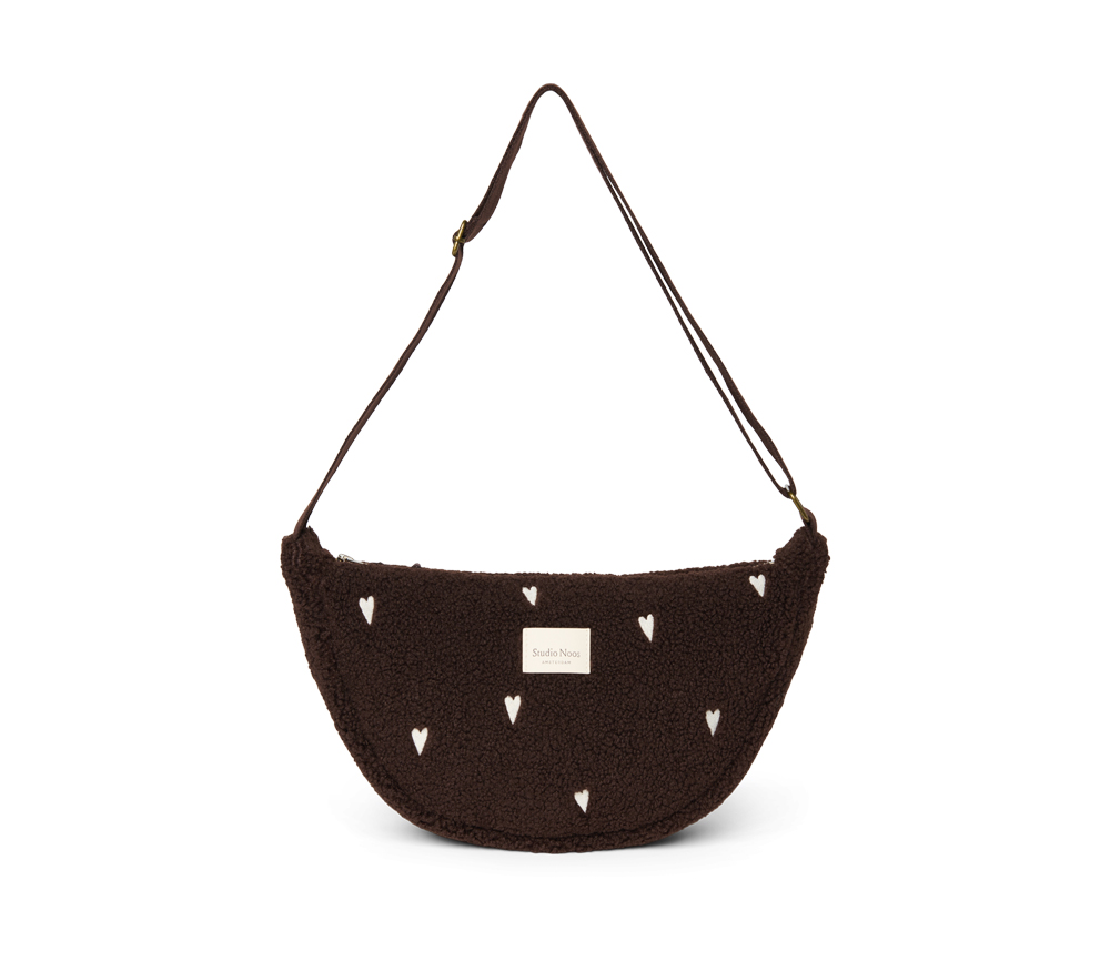 Studio Noos - Bauchtasche Fanny Pack "Dark Chocolate" White Hearts