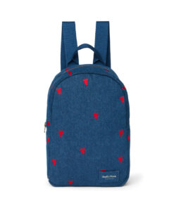 Studio Noos - Rucksack Mini "Dark Denim" Red Hearts