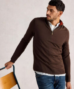 White Stuff - Pullover "NEWPORT", Mid Brown, Merinowolle