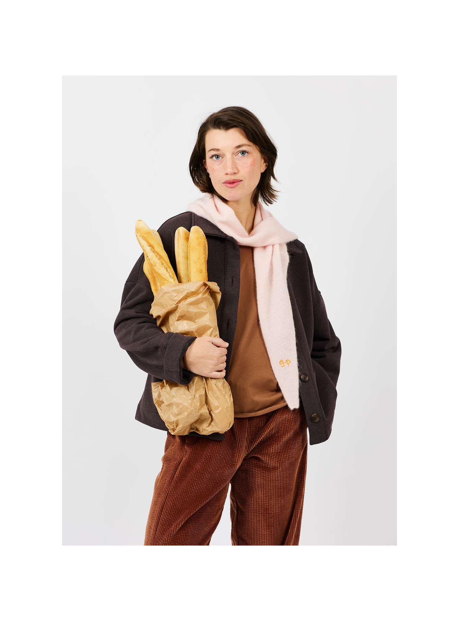 Arsene et les Pipelettes - Dreieckschal Mohair, Ecru, Merinowolle – Bild 4